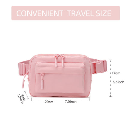 Waterproof Nylon Outdoor Sports Waist Bag Crossbody Bags for Men Women Adjustable Fanny Pack with Large Pockets