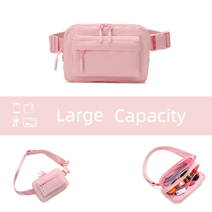 Waterproof Nylon Outdoor Sports Waist Bag Crossbody Bags for Men Women Adjustable Fanny Pack with Large Pockets