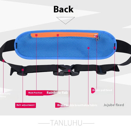 Waist Bag Sports Waist Pack Fanny Pack Waterproof Adjustable Zipper Pockets for Running Outdoor Man Woman