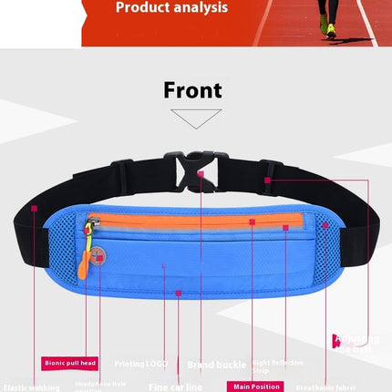 Waist Bag Sports Waist Pack Fanny Pack Waterproof Adjustable Zipper Pockets for Running Outdoor Man Woman