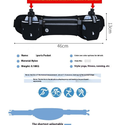 Running Belt Bag with Water Bottle,Waterproof Fanny Pack for Women Men Waist Bag Sports Waist Pack Phone Bag