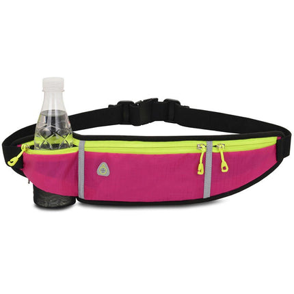 Running Belt Bag with Water Bottle,Waterproof Fanny Pack for Women Men Waist Bag Sports Waist Pack Phone Bag-A