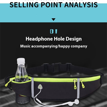 Running Belt Bag with Water Bottle,Waterproof Fanny Pack for Women Men Waist Bag Sports Waist Pack Phone Bag-A