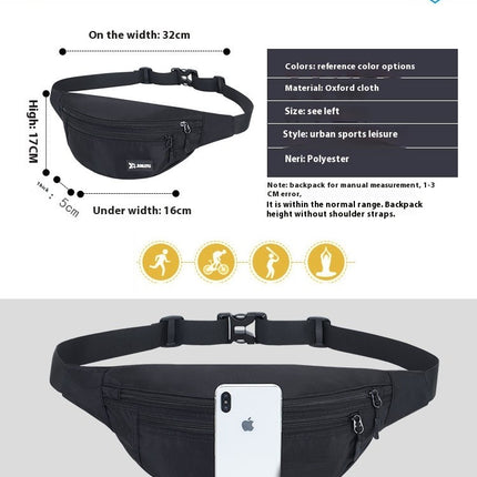 Waterproof nylon Fanny Pack Running Belt for Men Women Waist Bag for Outdoors sports Hiking Walking