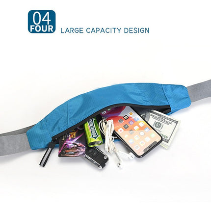 Zipper Fanny Pack Waterproof Waist Bag for Men Women Running Waist Packs for Sport , Adjustable Strap