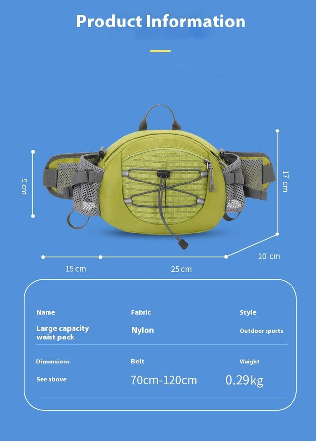Large Fanny Pack with Water Bottle Holder for Men Women Hiking Waist Packs Adjustable Belt Bag for Outdoors