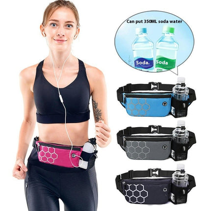 Running Belt with Water Bottle Waist Belt Bag for Women/Men,Adult Fanny Pack For Outdoor Sports
