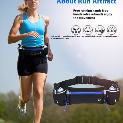 Waterproof Waist Bag with Water Bottle Waist Bag with Adjustable Straps for Men and Women, Large Fanny Pack