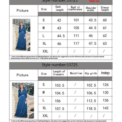 Womens 2 Piece Sets Dressy Long Sleeve Pleated Shirt Outfits Pocket Wide Leg Pants Suits
