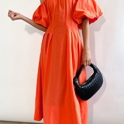 Womens Summer Puff Sleeve Off The Shoulder Boho Flowy A Line Long Dress