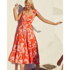 Orange Red Print 23203