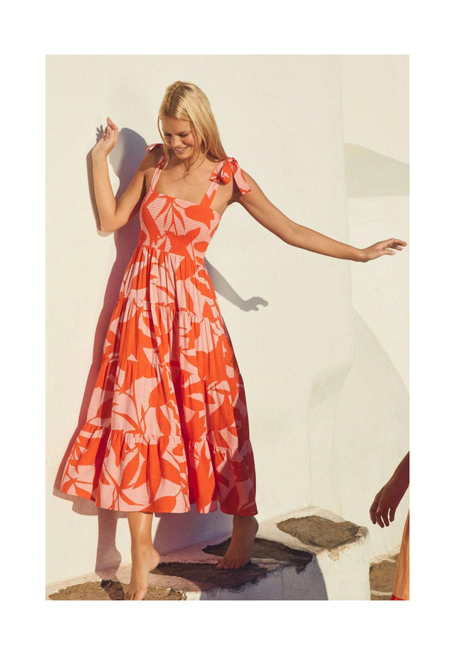Women Spaghetti Strap Sleeveless Backless Tiered Ruffle A-Line Summer Maxi Dress 1