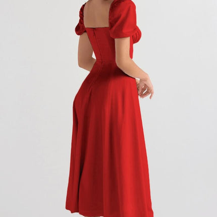 Women Spaghetti Strap Low Cut Corset Sleeveless Flowy A-Line Summer Beach Dress 2