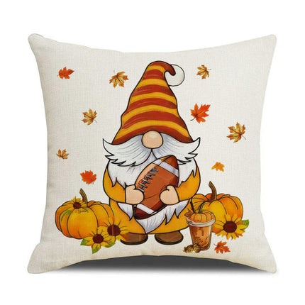 Fall Pillow Covers Thanksgiving Autumn Throw Pillow Covers Square Outdoor Sofa Couch Home Pillow Case-A
