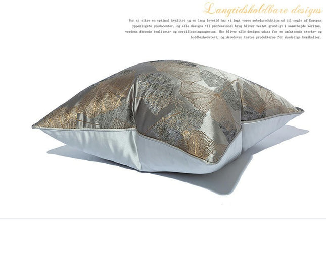 Decorative Throw Pillow Case Cushion Cover Gold Leaves Throw Pillow Covers for Couch Bedroom Car-A