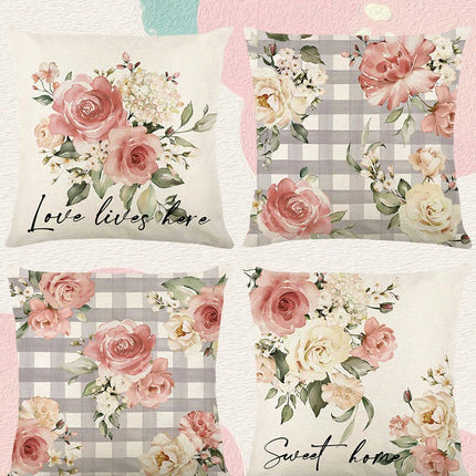 Spring Flowers Throw Pillow Cases Summer Floral Decorative Cushion Cover Pillowcase For Home Sofa-B
