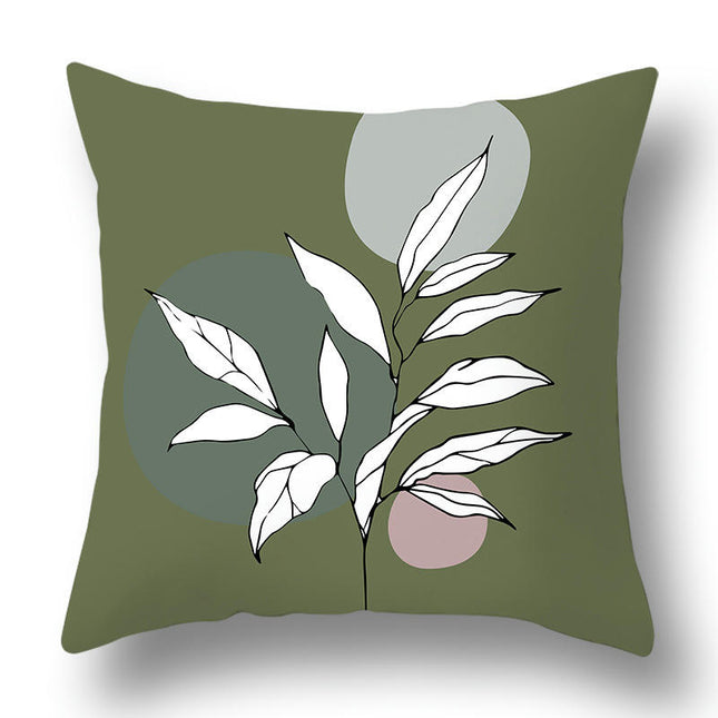 Abstract Art Throw Pillow Covers Green Decorative Square Cushion Cover Pillowcase for Home