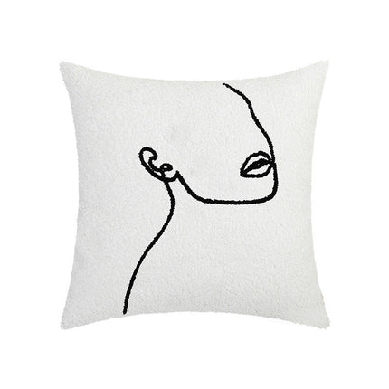 Throw Pillow Cover Soft Plush Pillowcase Square Decorative Cushion Covers for Farmhouse Home Sofa Bed