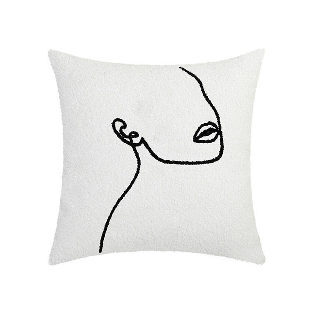 Throw Pillow Cover Soft Plush Pillowcase Square Decorative Cushion Covers for Farmhouse Home Sofa Bed