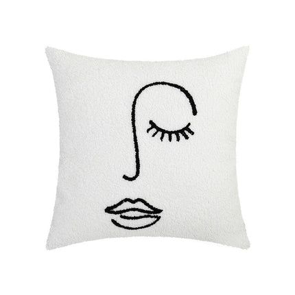 Throw Pillow Cover Soft Plush Pillowcase Square Decorative Cushion Covers for Farmhouse Home Sofa Bed