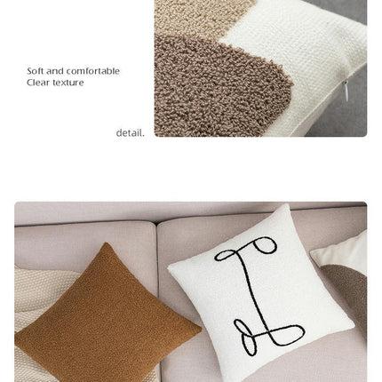 Throw Pillow Cover Soft Plush Pillowcase Square Decorative Cushion Covers for Farmhouse Home Sofa Bed
