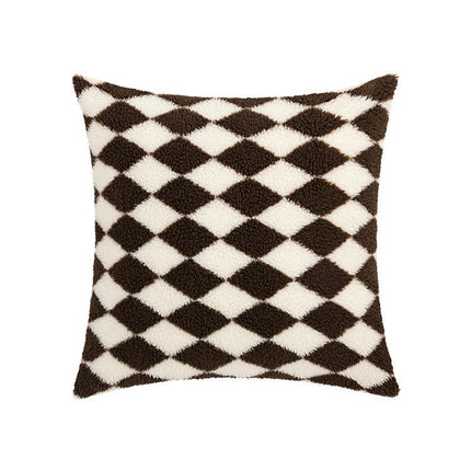 Throw Pillow Cover Soft Plush Pillowcase Square Decorative Cushion Covers for Farmhouse Home Sofa Bed