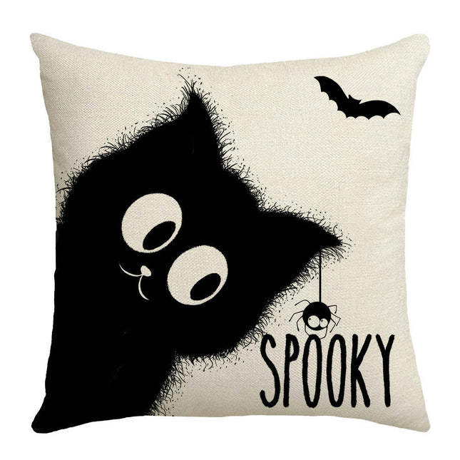 Throw Pillow Covers Halloween Pumpkin Decorative Pillow Covers Linen Square Sofa Pillow Cases
