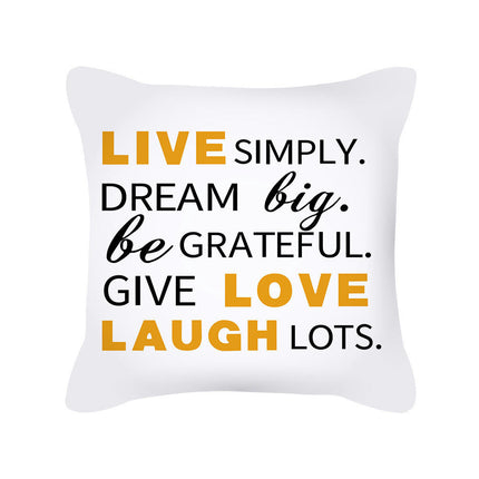 English Decorative Cushion Letters Linen Pillow Cover Pillowcase Cushion Cover for Sofa Throw Pillow Case