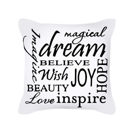 English Decorative Cushion Letters Linen Pillow Cover Pillowcase Cushion Cover for Sofa Throw Pillow Case