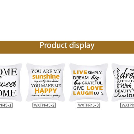 English Decorative Cushion Letters Linen Pillow Cover Pillowcase Cushion Cover for Sofa Throw Pillow Case
