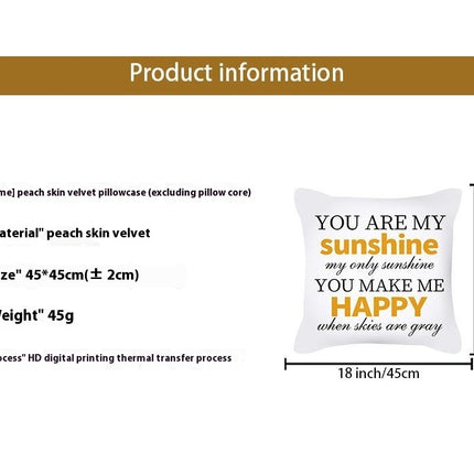 English Decorative Cushion Letters Linen Pillow Cover Pillowcase Cushion Cover for Sofa Throw Pillow Case