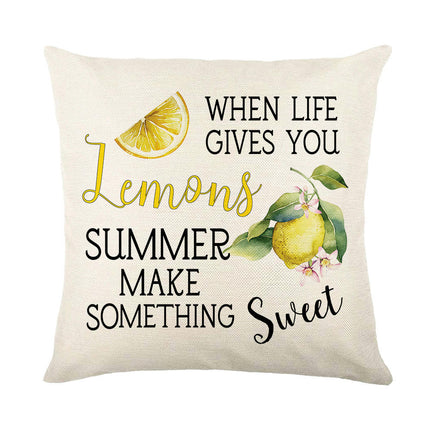 Lemon Throw Pillow Covers Decorative Pillowcases Summer Pillow Cover Outdoor Cushion Cases for Couch Sofa-A