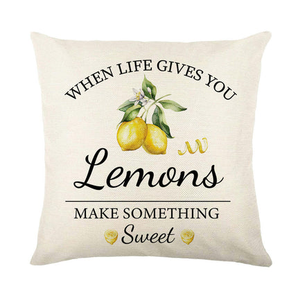 Lemon Throw Pillow Covers Decorative Pillowcases Summer Pillow Cover Outdoor Cushion Cases for Couch Sofa-A