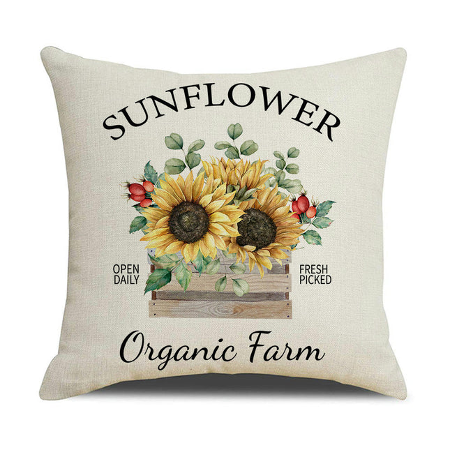 Sunflowers Throw Pillow Case Floral Decorative Outdoor Cushion Case for Home Linen Pillow Covers
