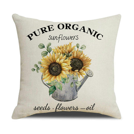 Sunflowers Throw Pillow Case Floral Decorative Outdoor Cushion Case for Home Linen Pillow Covers