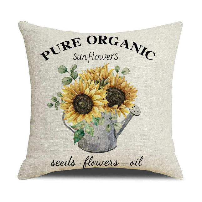 Sunflowers Throw Pillow Case Floral Decorative Outdoor Cushion Case for Home Linen Pillow Covers