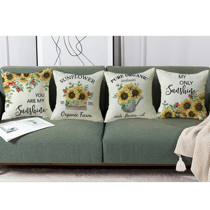 Sunflowers Throw Pillow Case Floral Decorative Outdoor Cushion Case for Home Linen Pillow Covers