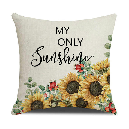 Sunflowers Throw Pillow Case Floral Decorative Outdoor Cushion Case for Home Linen Pillow Covers