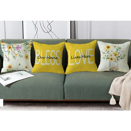 Outdoor Decorative Throw Pillowcase Flower Throw Pillow Covers for Home Couch Sofa Decor-A