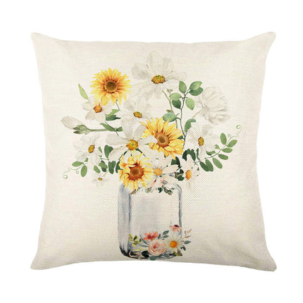 Outdoor Decorative Throw Pillowcase Flower Throw Pillow Covers for Home Couch Sofa Decor-A