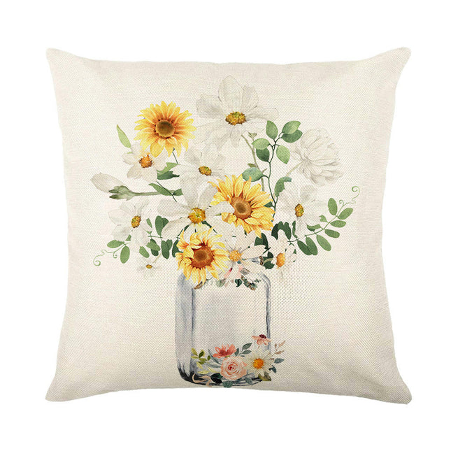 Outdoor Decorative Throw Pillowcase Flower Throw Pillow Covers for Home Couch Sofa Decor-A