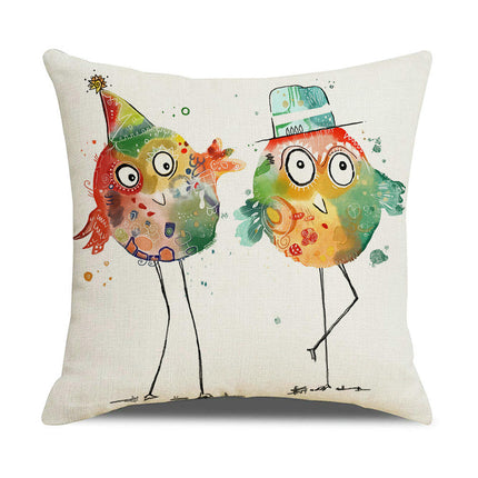 Outdoor Decorative Throw Pillowcase Cartoon Animals Throw Pillow Covers for Home Couch Sofa Decor