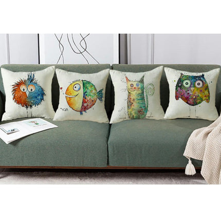 Outdoor Decorative Throw Pillowcase Cartoon Animals Throw Pillow Covers for Home Couch Sofa Decor