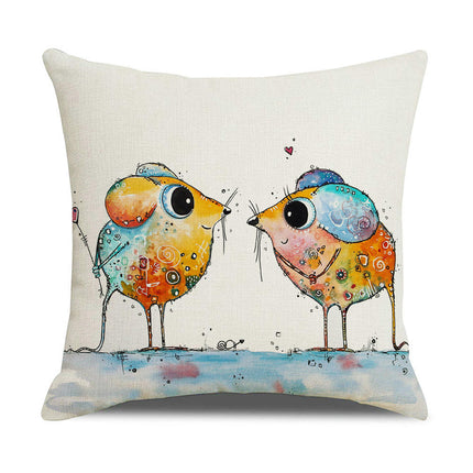 Outdoor Decorative Throw Pillowcase Cartoon Animals Throw Pillow Covers for Home Couch Sofa Decor