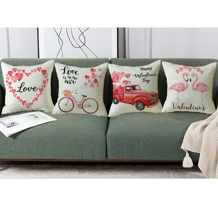 Valentines Day Throw Pillow Covers Love Hearts Decorative Pillowcase Cushion Covers Soft Pillow Cases-A1