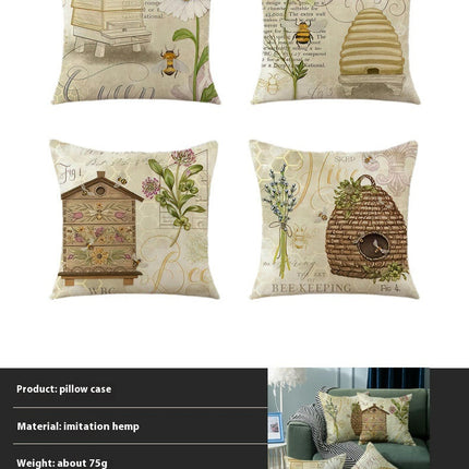 Outdoor Waterproof Throw Pillow Covers Bee Pillows Case Decorative for Home Sofa Couch