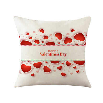 Valentines Day Throw Pillow Covers Love Hearts Decorative Pillowcase Cushion Covers Soft Pillow Cases-B