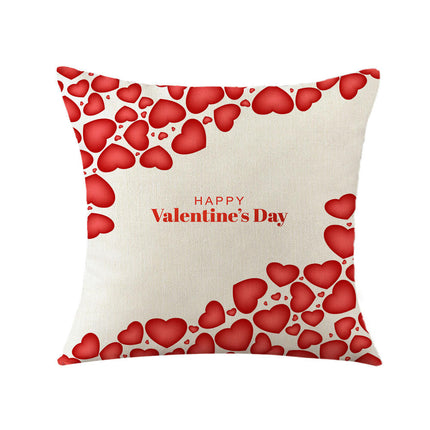 Valentines Day Throw Pillow Covers Love Hearts Decorative Pillowcase Cushion Covers Soft Pillow Cases-B