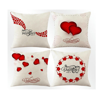 Valentines Day Throw Pillow Covers Love Hearts Decorative Pillowcase Cushion Covers Soft Pillow Cases-B