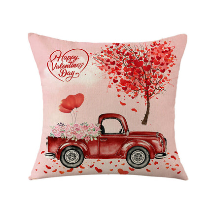 Valentines Day Pillow Covers Plaid Valentines Throw Pillowcase Linen Cushion Case for Home Decor